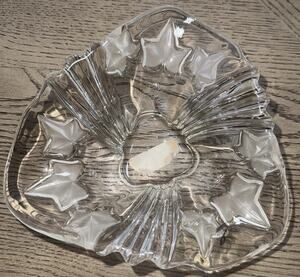 Mikasa Parisian Ivy Leaves Handkerchief Crystal Glass 7x 6" Bowl Germany
